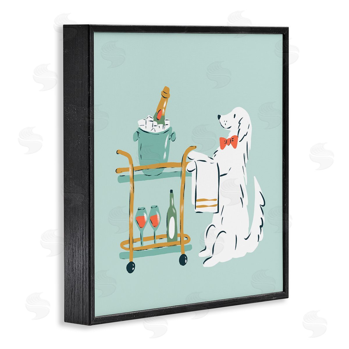 Krissy Mast Doggie Drink Cart Canvas Wall Art Print