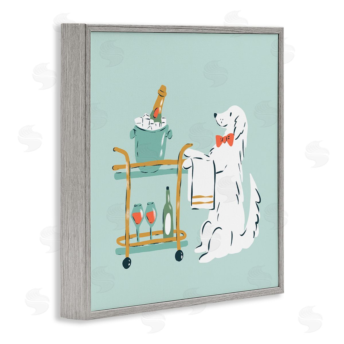 Krissy Mast Doggie Drink Cart Canvas Wall Art Print