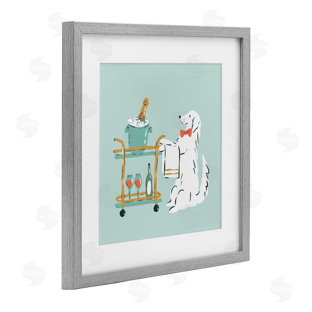 Krissy Mast Doggie Drink Cart Canvas Wall Art Print