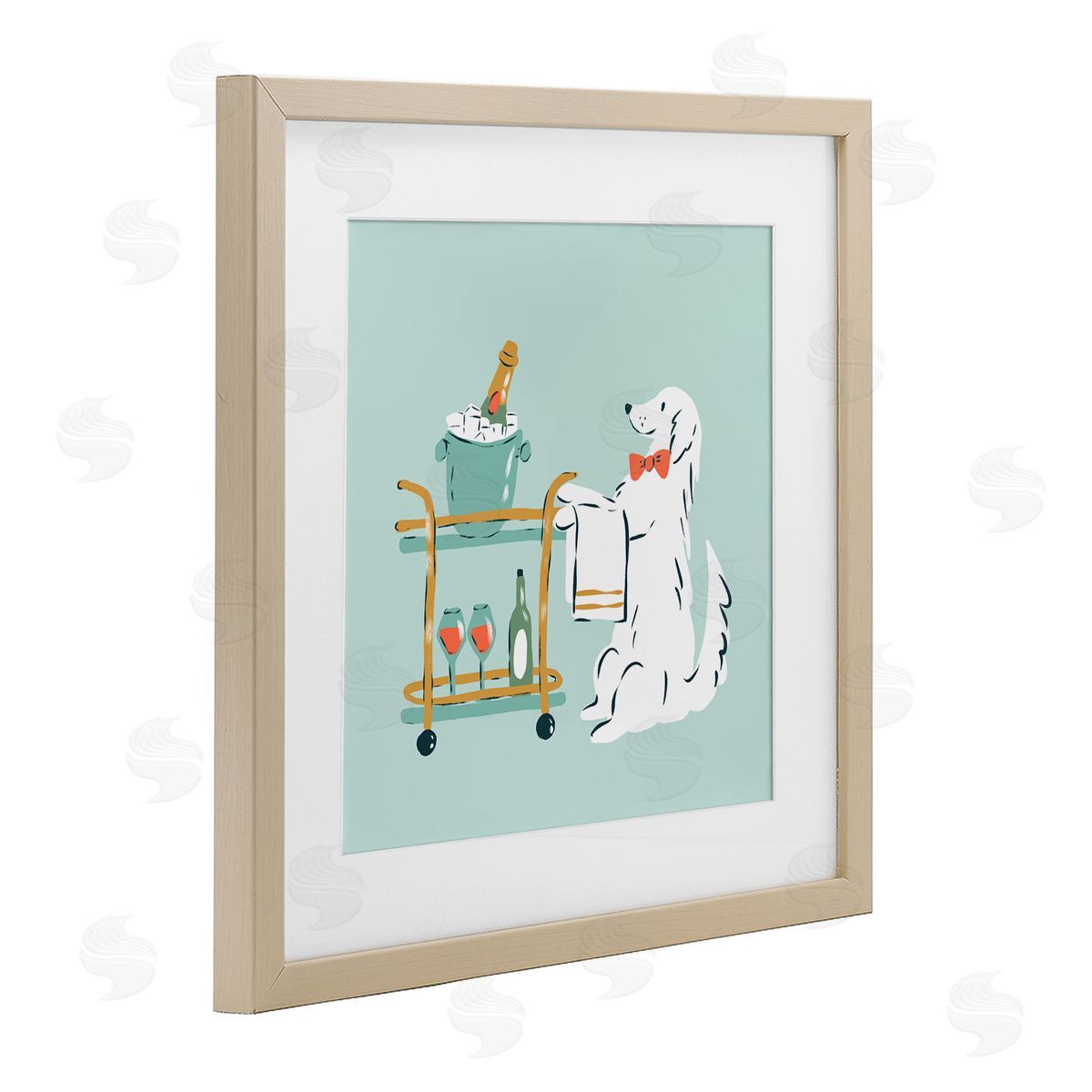 Krissy Mast Doggie Drink Cart Canvas Wall Art Print