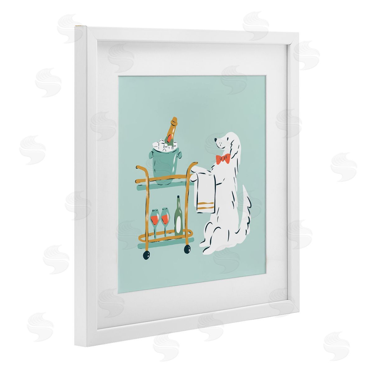 Krissy Mast Doggie Drink Cart Canvas Wall Art Print