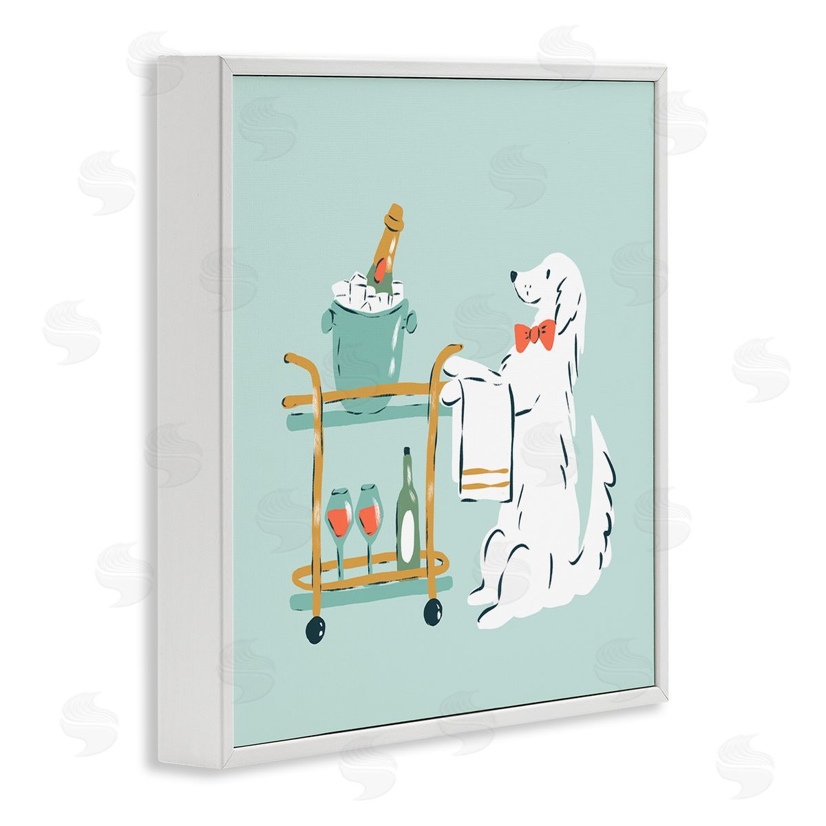 Krissy Mast Doggie Drink Cart Canvas Wall Art Print