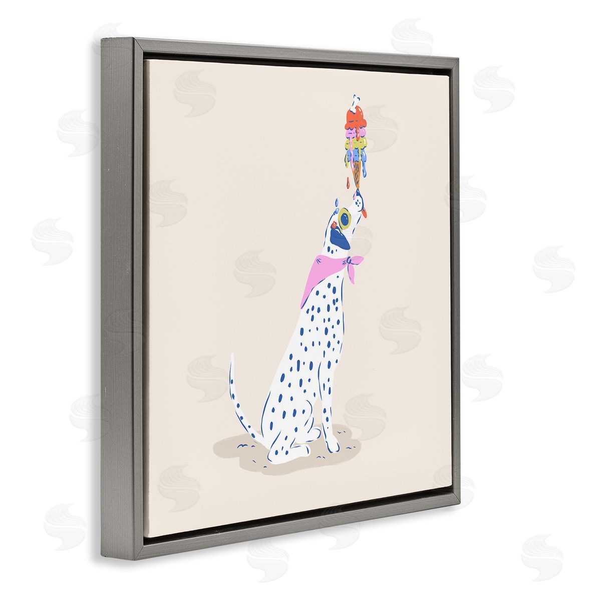 Krissy Mast Dalmatian & Dripping Ice Cream Canvas Wall Art Print