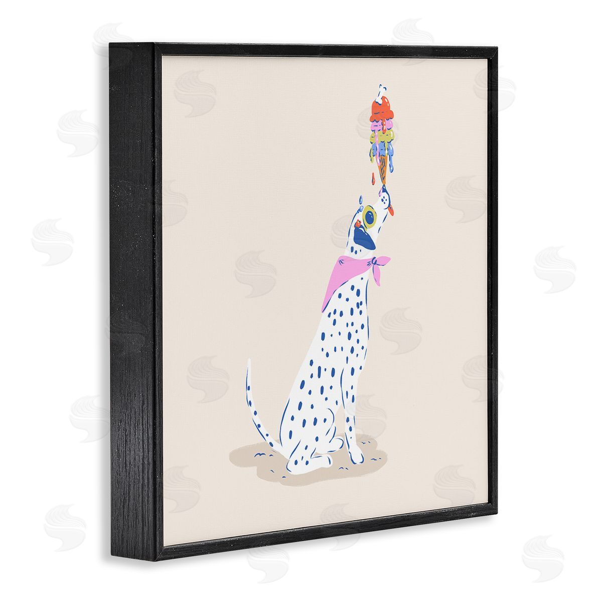 Krissy Mast Dalmatian & Dripping Ice Cream Canvas Wall Art Print