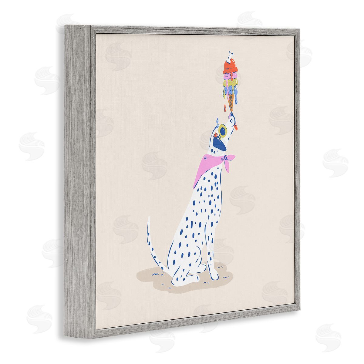 Krissy Mast Dalmatian & Dripping Ice Cream Canvas Wall Art Print