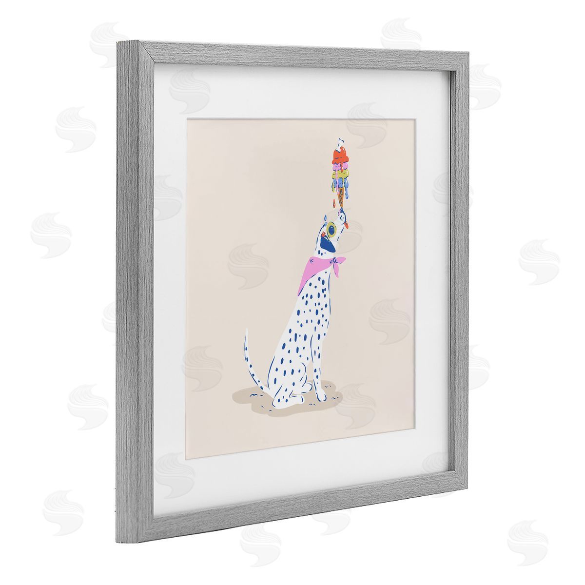 Krissy Mast Dalmatian & Dripping Ice Cream Canvas Wall Art Print