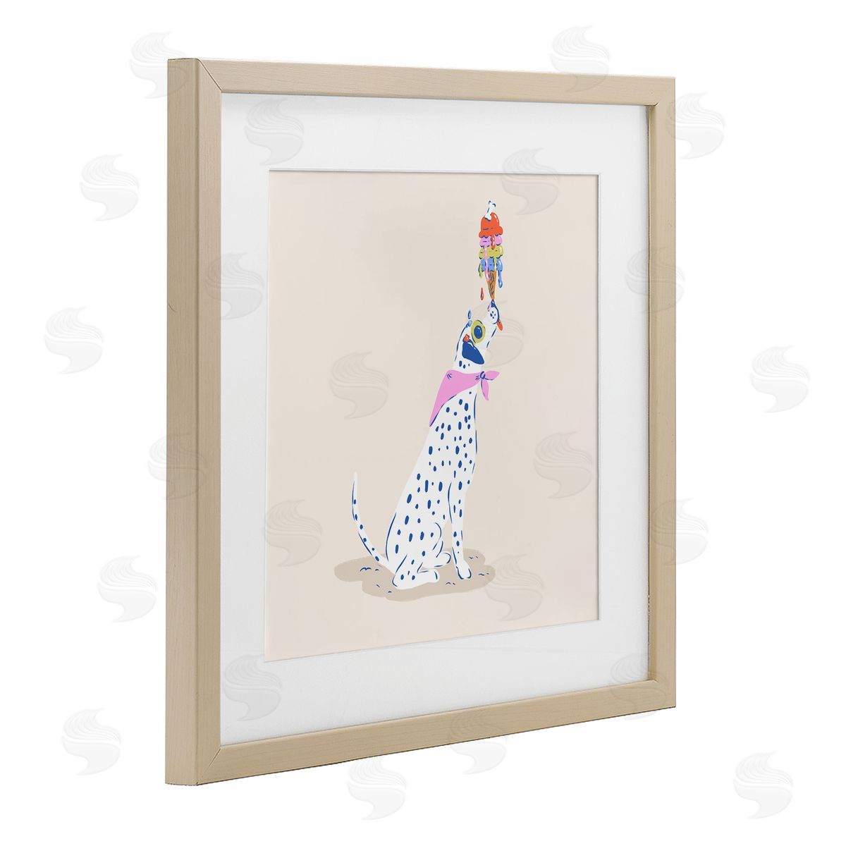Krissy Mast Dalmatian & Dripping Ice Cream Canvas Wall Art Print