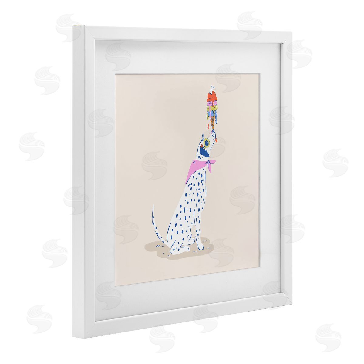 Krissy Mast Dalmatian & Dripping Ice Cream Canvas Wall Art Print