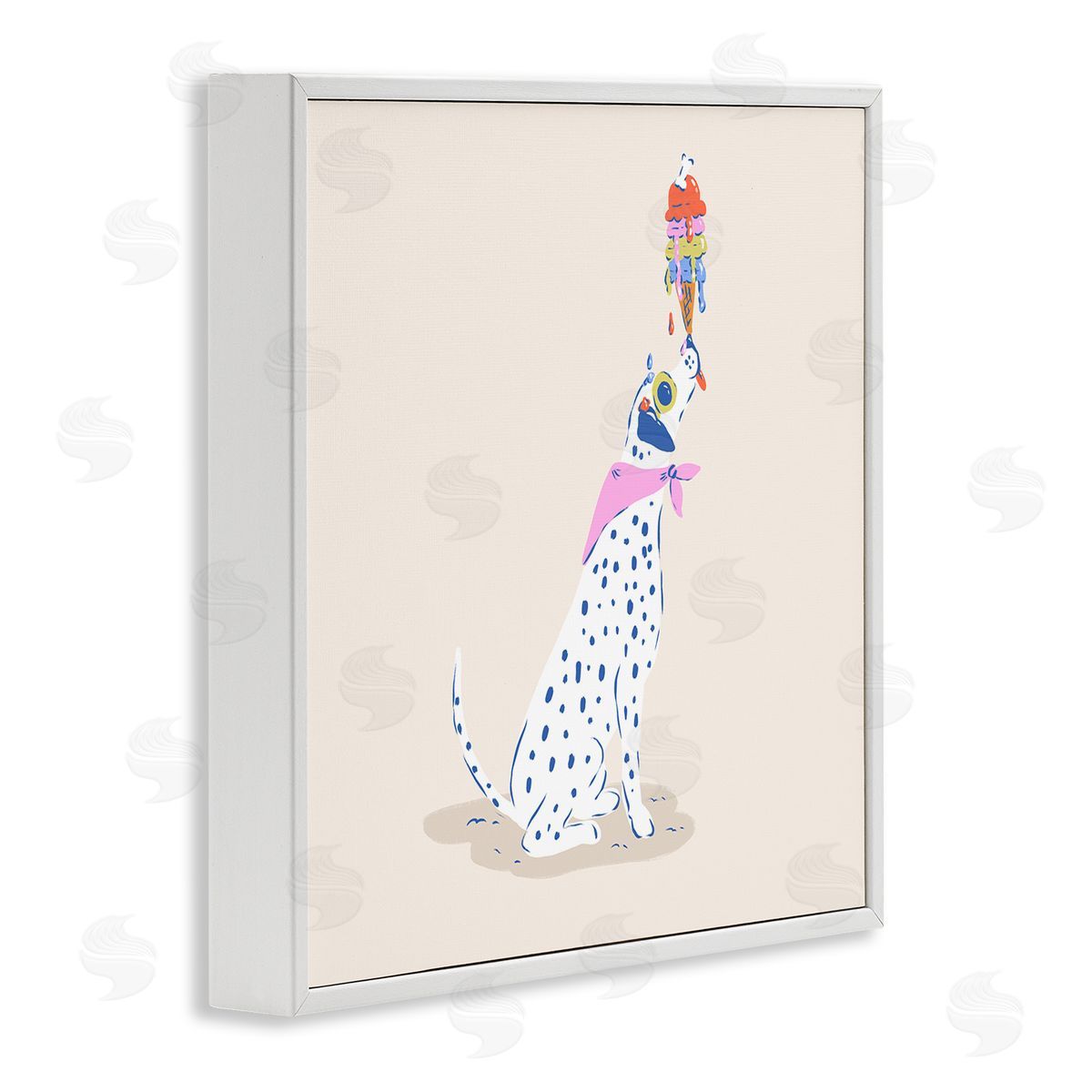 Krissy Mast Dalmatian & Dripping Ice Cream Canvas Wall Art Print