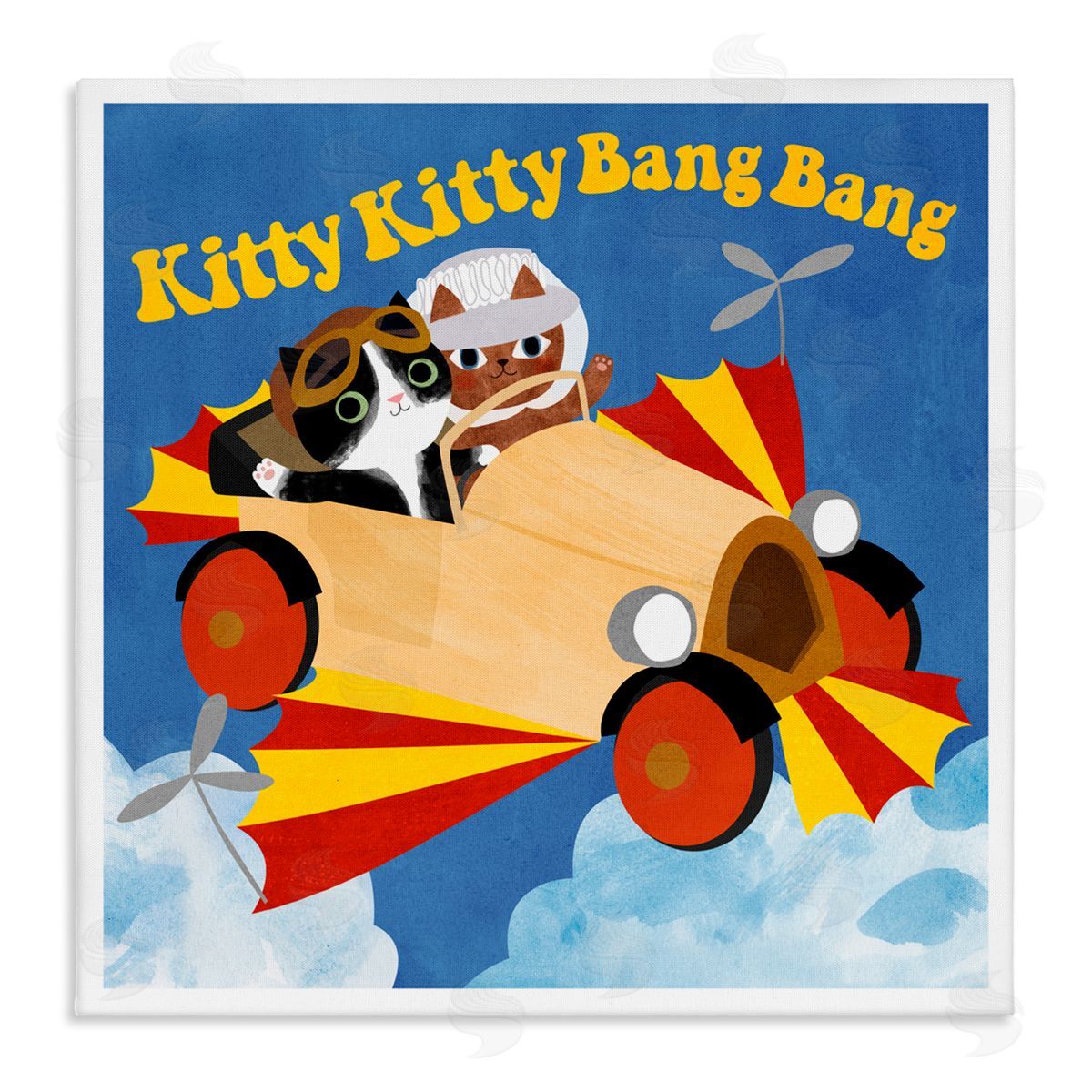 Planet Cat by Angie Rozelaar Funny Pilot Cats Movie Parody Canvas Wall Art Print