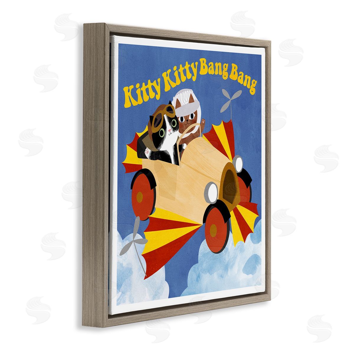 Planet Cat by Angie Rozelaar Funny Pilot Cats Movie Parody Canvas Wall Art Print