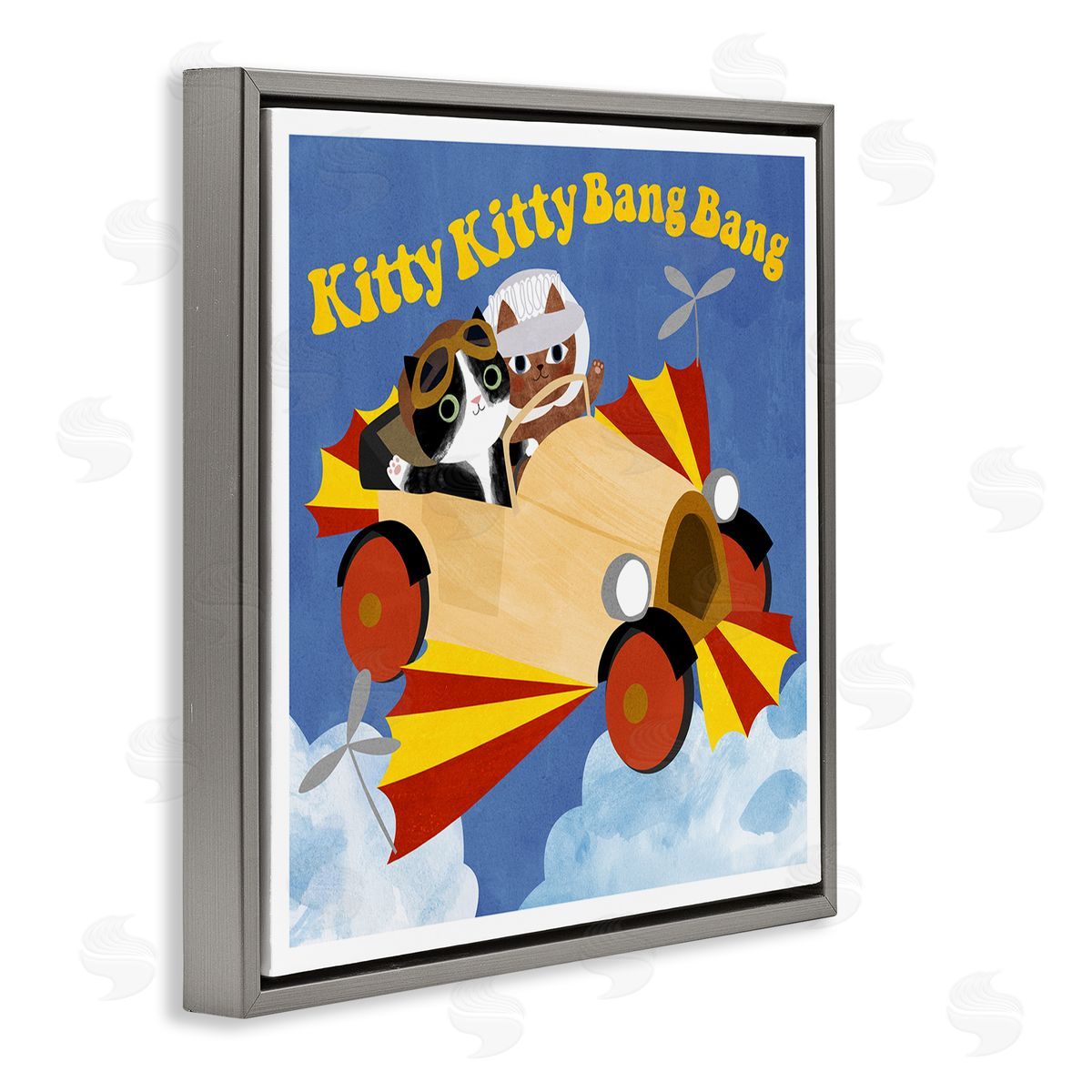 Planet Cat by Angie Rozelaar Funny Pilot Cats Movie Parody Canvas Wall Art Print