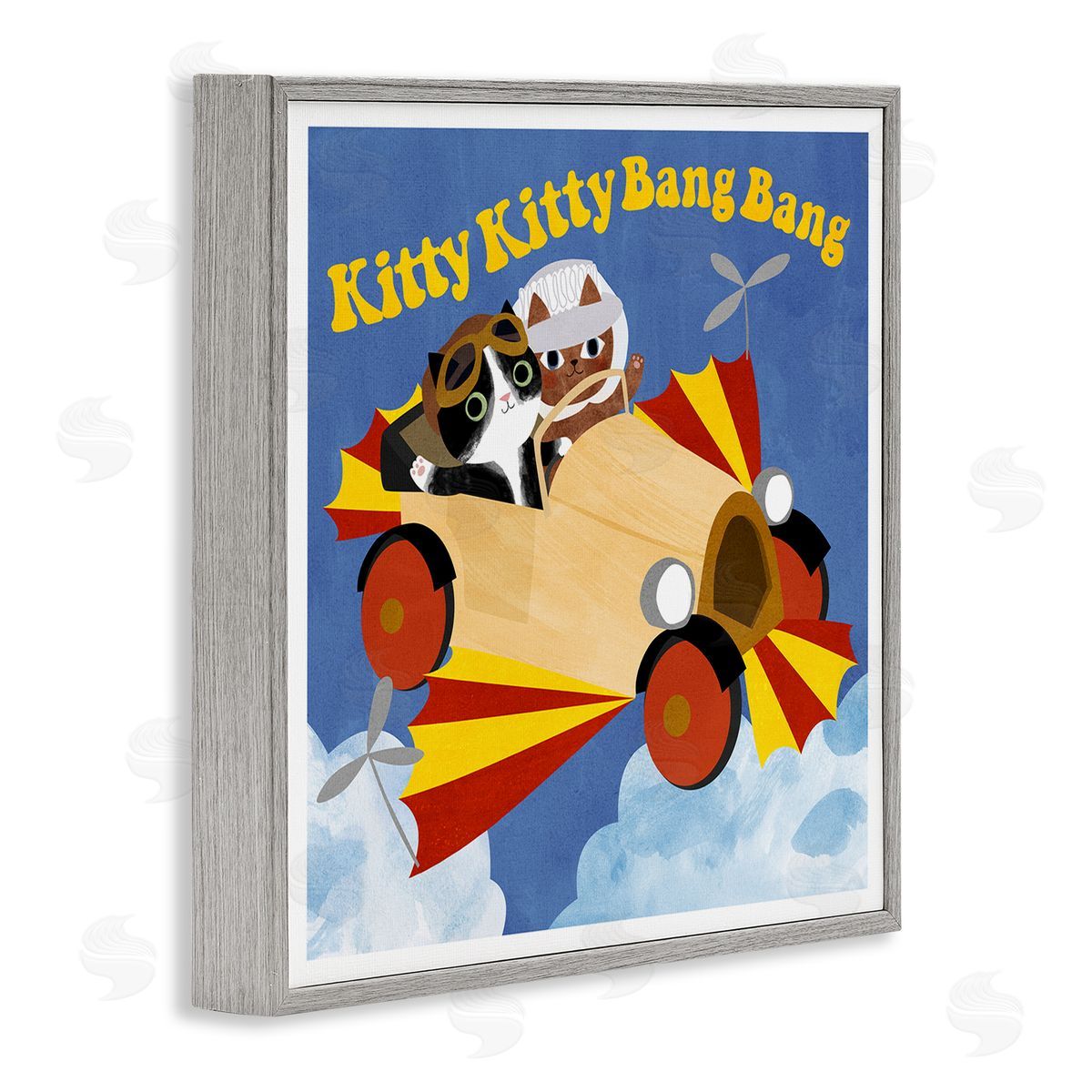Planet Cat by Angie Rozelaar Funny Pilot Cats Movie Parody Canvas Wall Art Print