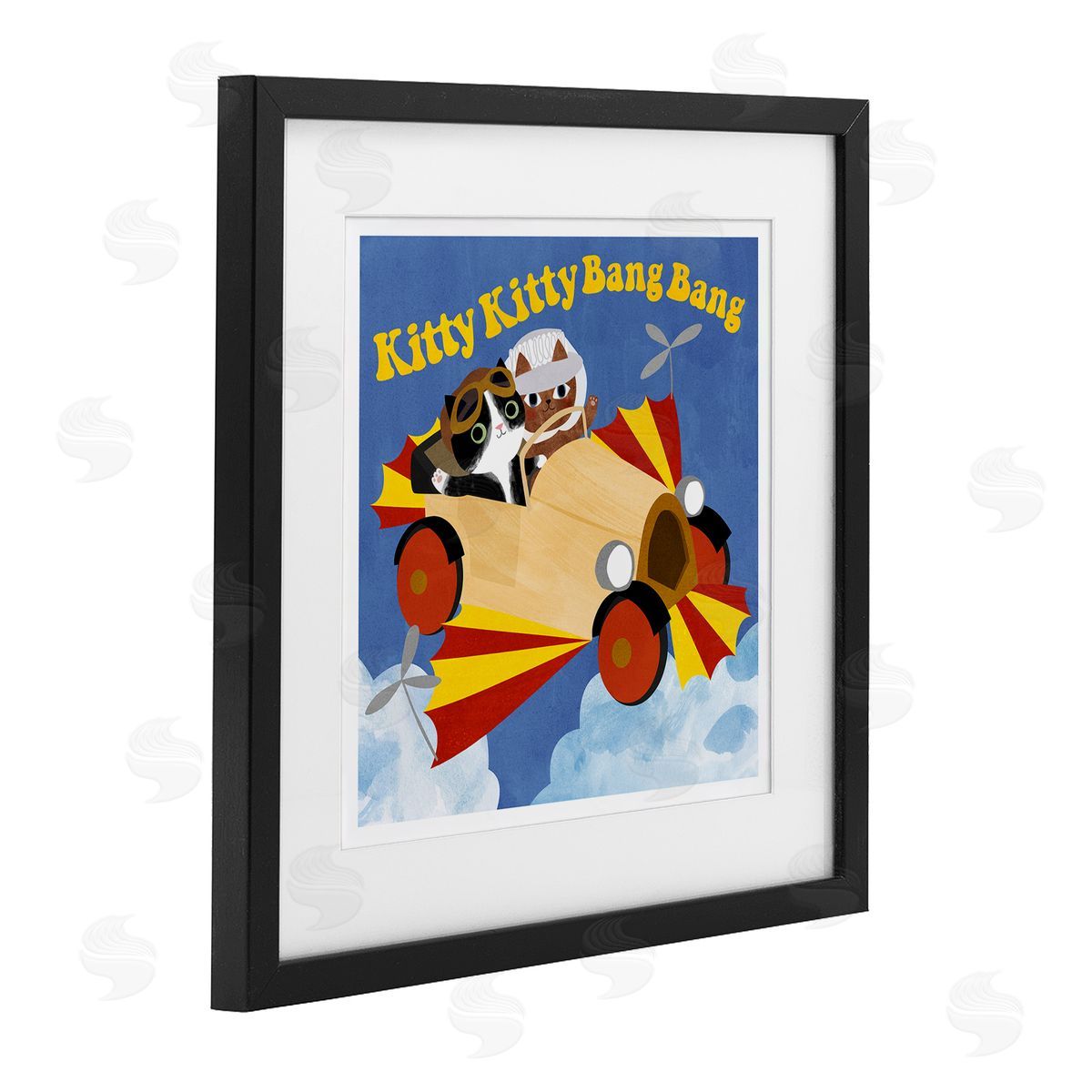 Planet Cat by Angie Rozelaar Funny Pilot Cats Movie Parody Canvas Wall Art Print