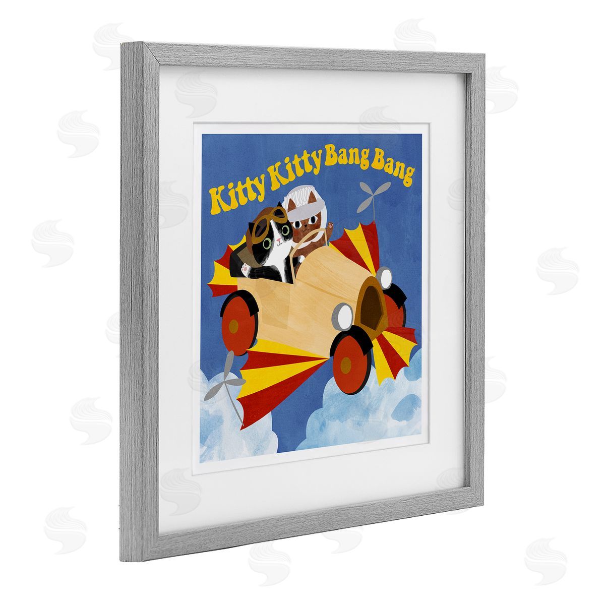Planet Cat by Angie Rozelaar Funny Pilot Cats Movie Parody Canvas Wall Art Print