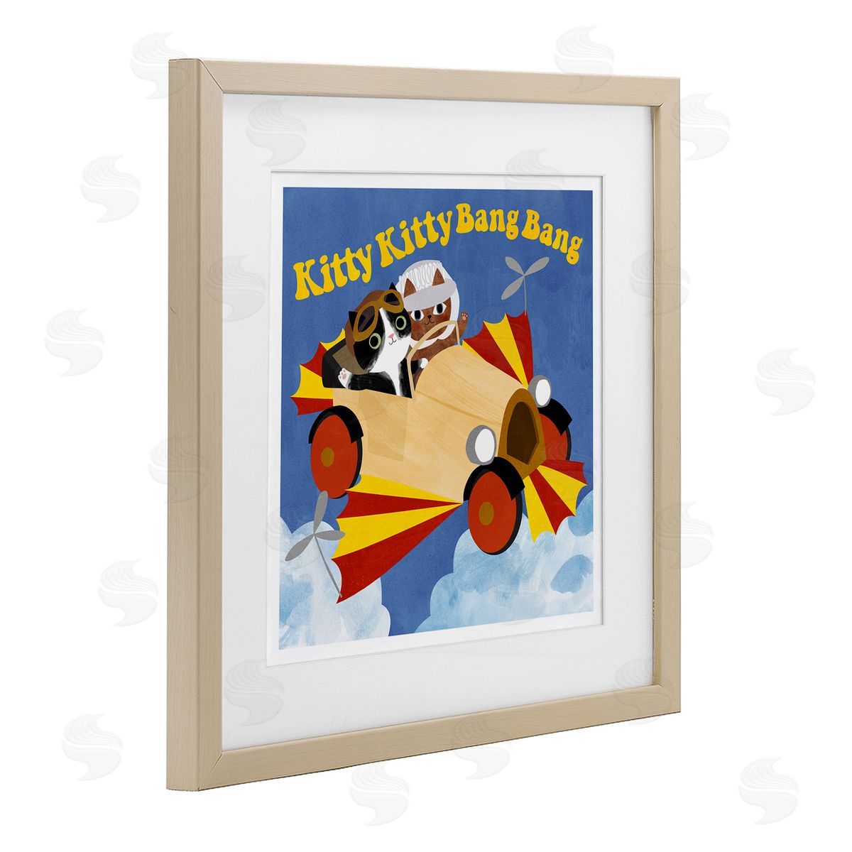 Planet Cat by Angie Rozelaar Funny Pilot Cats Movie Parody Canvas Wall Art Print