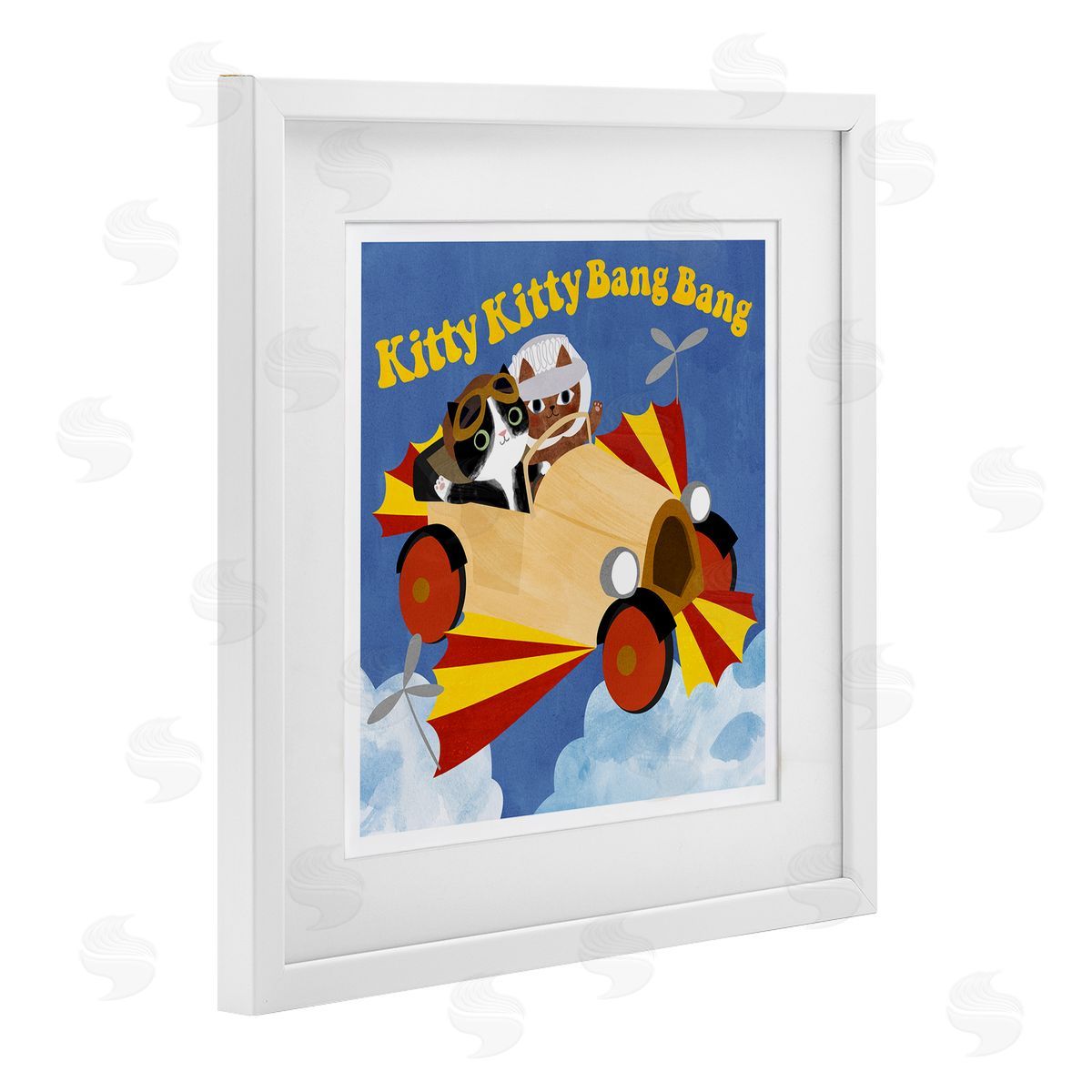 Planet Cat by Angie Rozelaar Funny Pilot Cats Movie Parody Canvas Wall Art Print
