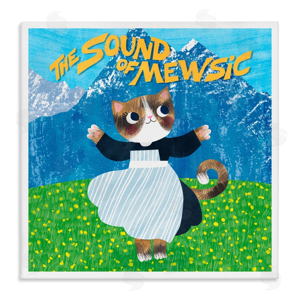 Planet Cat by Angie Rozelaar Sound Of Mewsic Cat Parody Canvas Wall Art Print