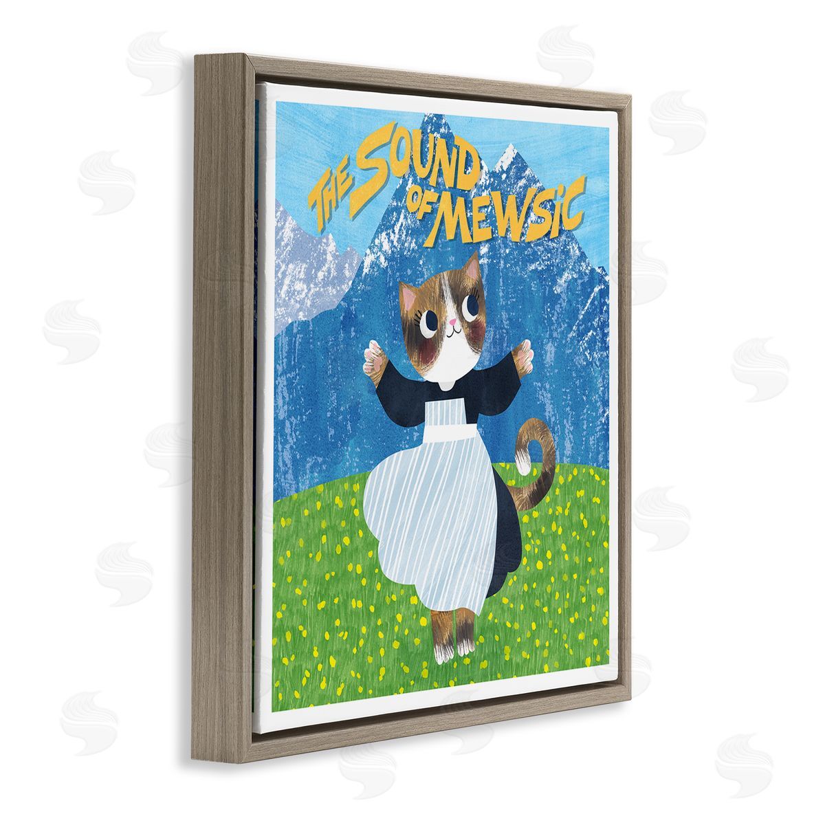 Planet Cat by Angie Rozelaar Sound Of Mewsic Cat Parody Canvas Wall Art Print