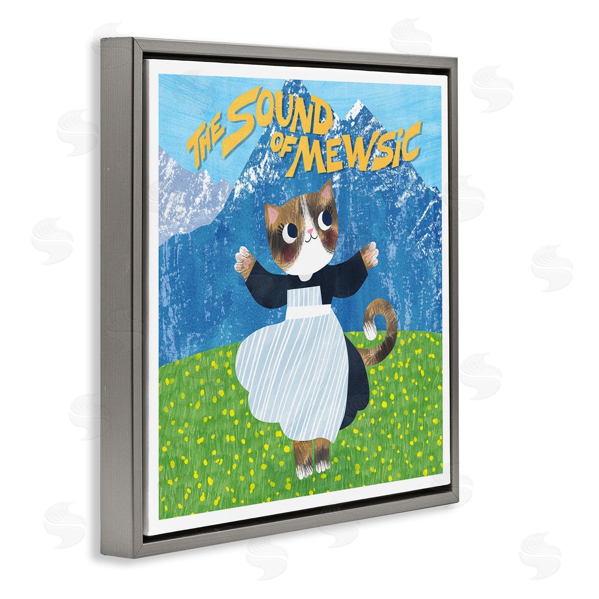 Planet Cat by Angie Rozelaar Sound Of Mewsic Cat Parody Canvas Wall Art Print