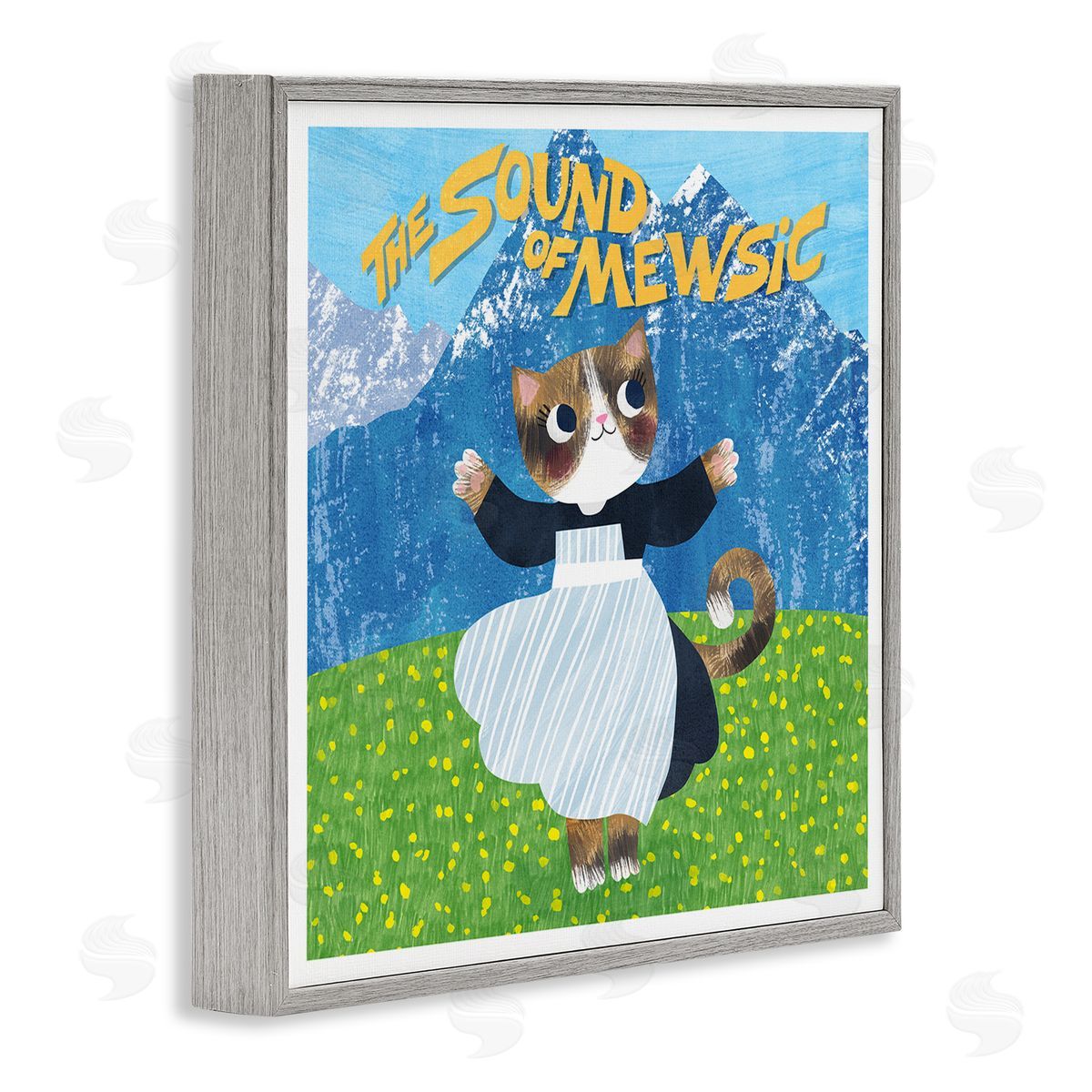 Planet Cat by Angie Rozelaar Sound Of Mewsic Cat Parody Canvas Wall Art Print