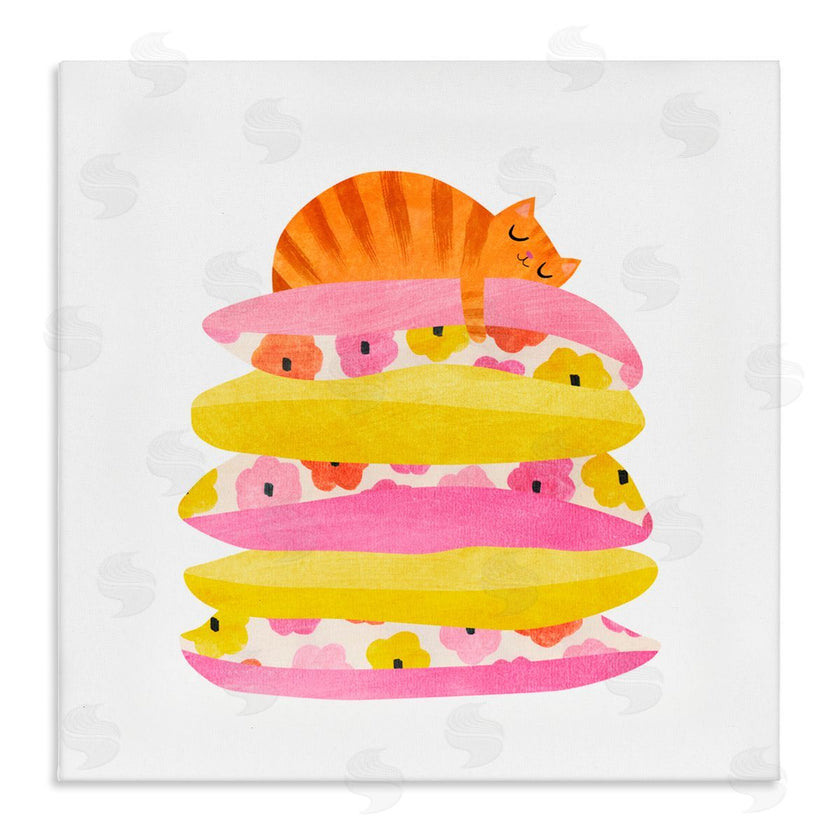 Planet Cat by Angie Rozelaar | Sleepy Cozy Orange Cat