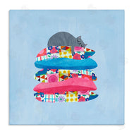 Planet Cat by Angie Rozelaar | Cozy Sleeping Cat on Pillows