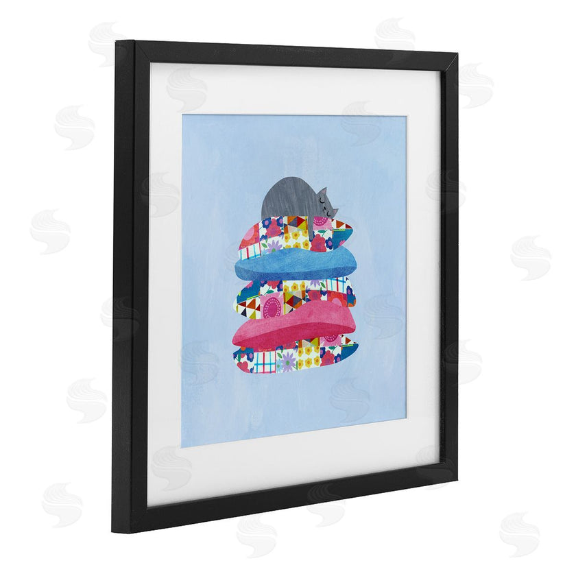 Planet Cat by Angie Rozelaar | Cozy Sleeping Cat on Pillows