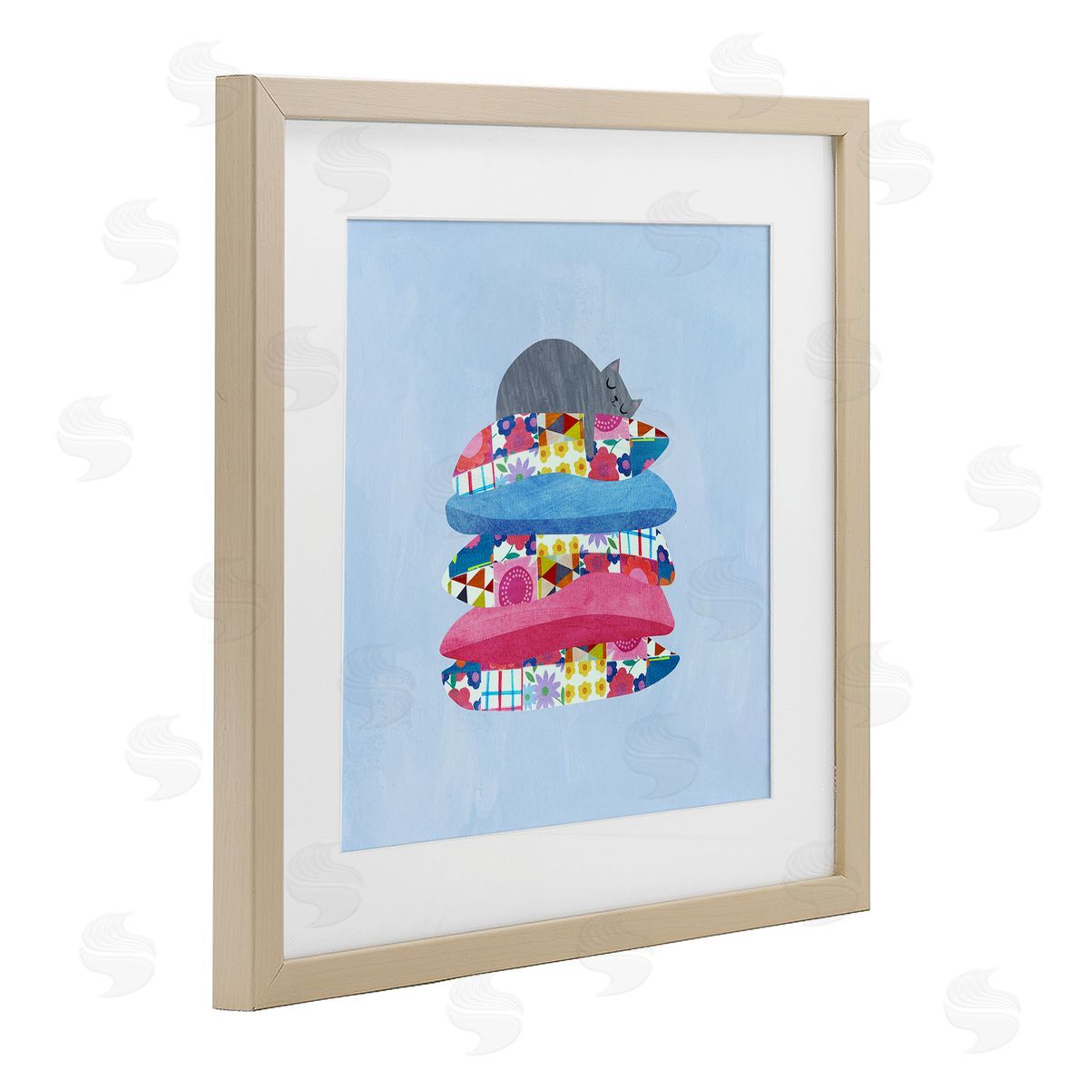 Planet Cat by Angie Rozelaar Cozy Sleeping Cat on Pillows Canvas Wall Art Print