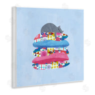 Planet Cat by Angie Rozelaar | Cozy Sleeping Cat on Pillows