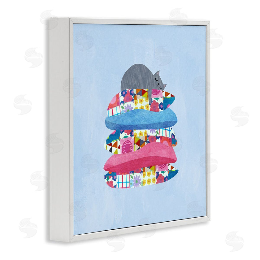 Planet Cat by Angie Rozelaar | Cozy Sleeping Cat on Pillows