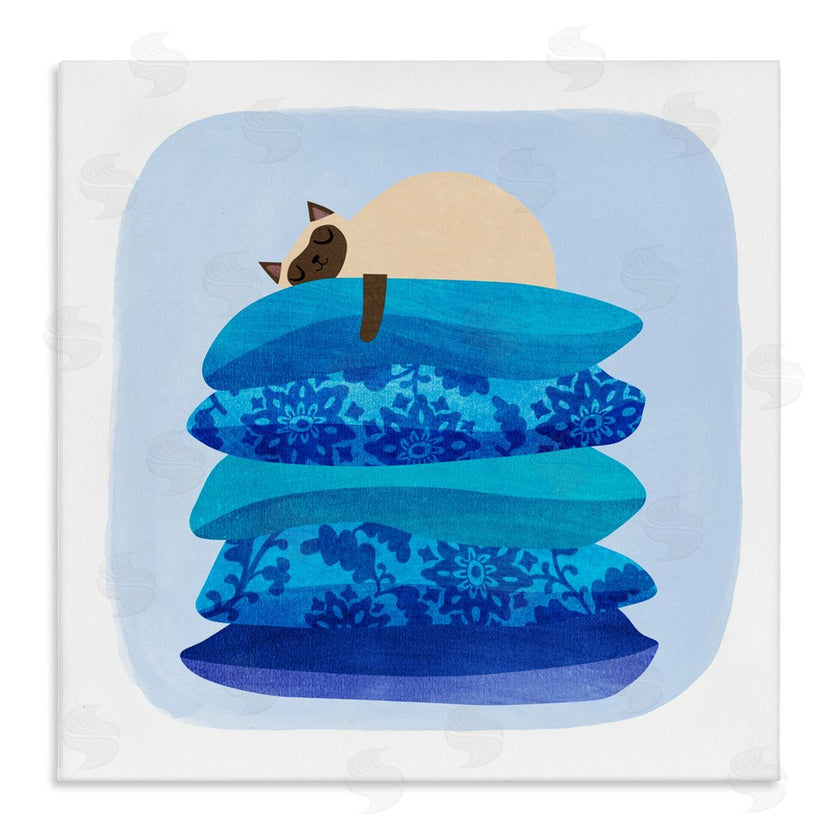 Planet Cat by Angie Rozelaar | Cozy Sleeping Siamese Cat