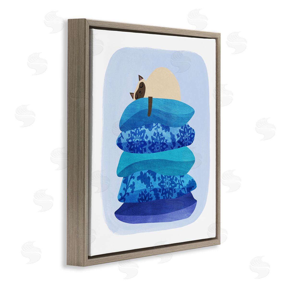 Planet Cat by Angie Rozelaar Cozy Sleeping Siamese Cat Canvas Wall Art Print