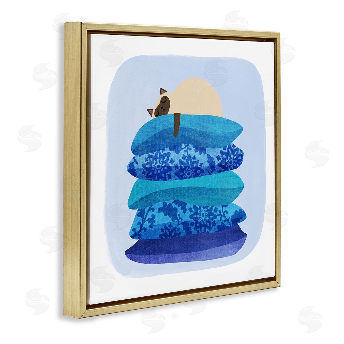Planet Cat by Angie Rozelaar Cozy Sleeping Siamese Cat Canvas Wall Art Print