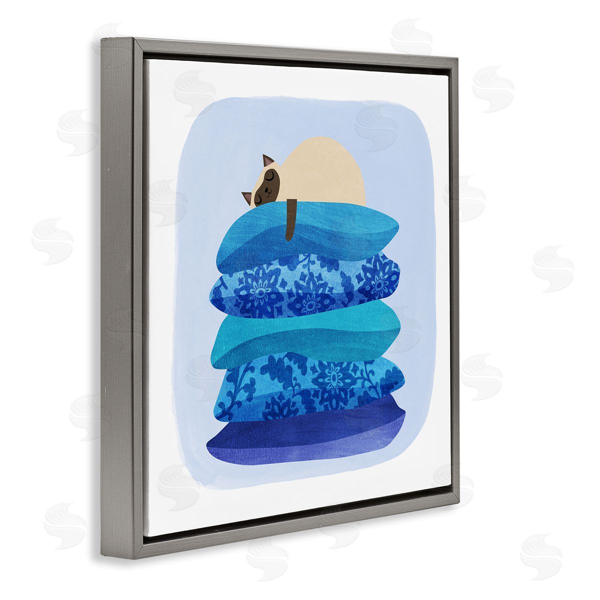 Planet Cat by Angie Rozelaar Cozy Sleeping Siamese Cat Canvas Wall Art Print