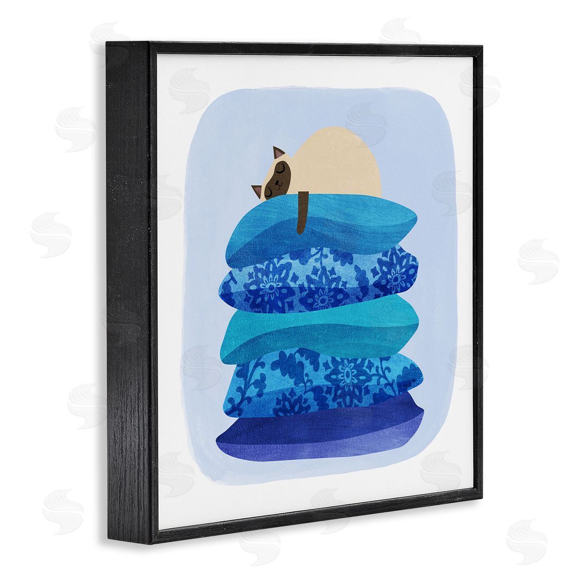 Planet Cat by Angie Rozelaar Cozy Sleeping Siamese Cat Canvas Wall Art Print