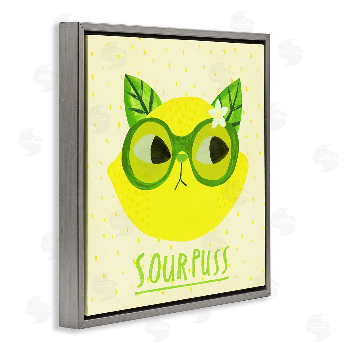 Planet Cat by Angie Rozelaar Sourpuss Lemon Cat Canvas Wall Art Print