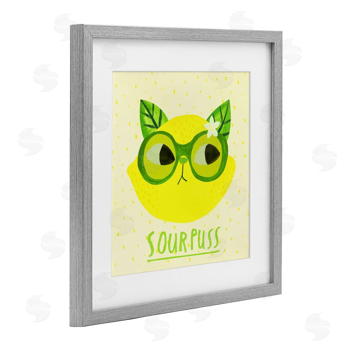 Planet Cat by Angie Rozelaar Sourpuss Lemon Cat Canvas Wall Art Print