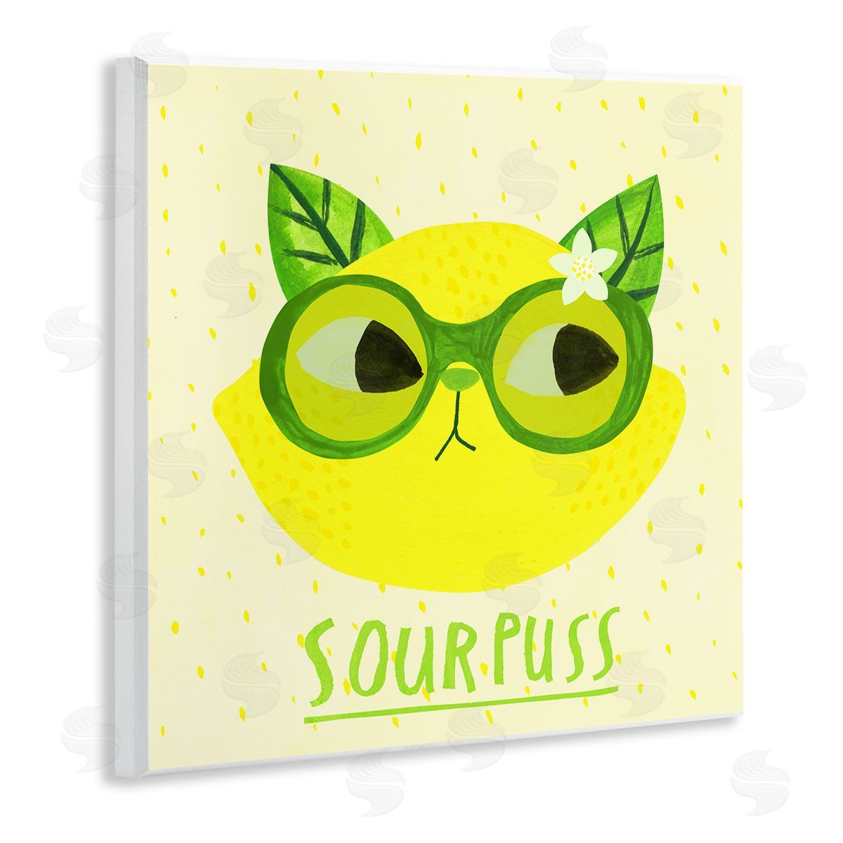 Planet Cat by Angie Rozelaar Sourpuss Lemon Cat Canvas Wall Art Print