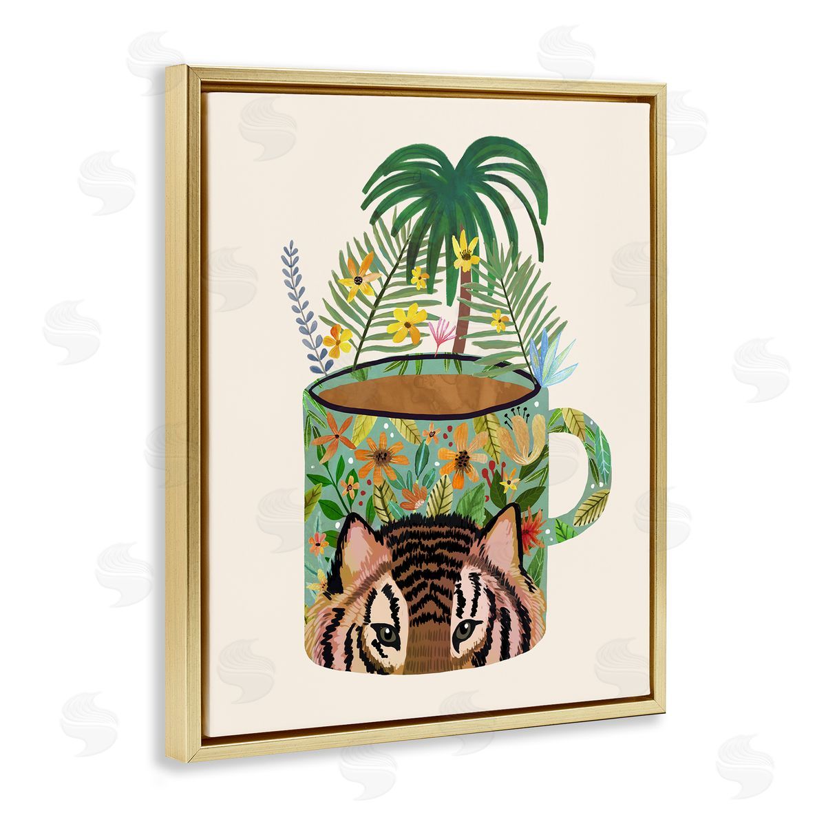 Mia Charro Tropical Mug with Tiger Canvas Wall Art Print