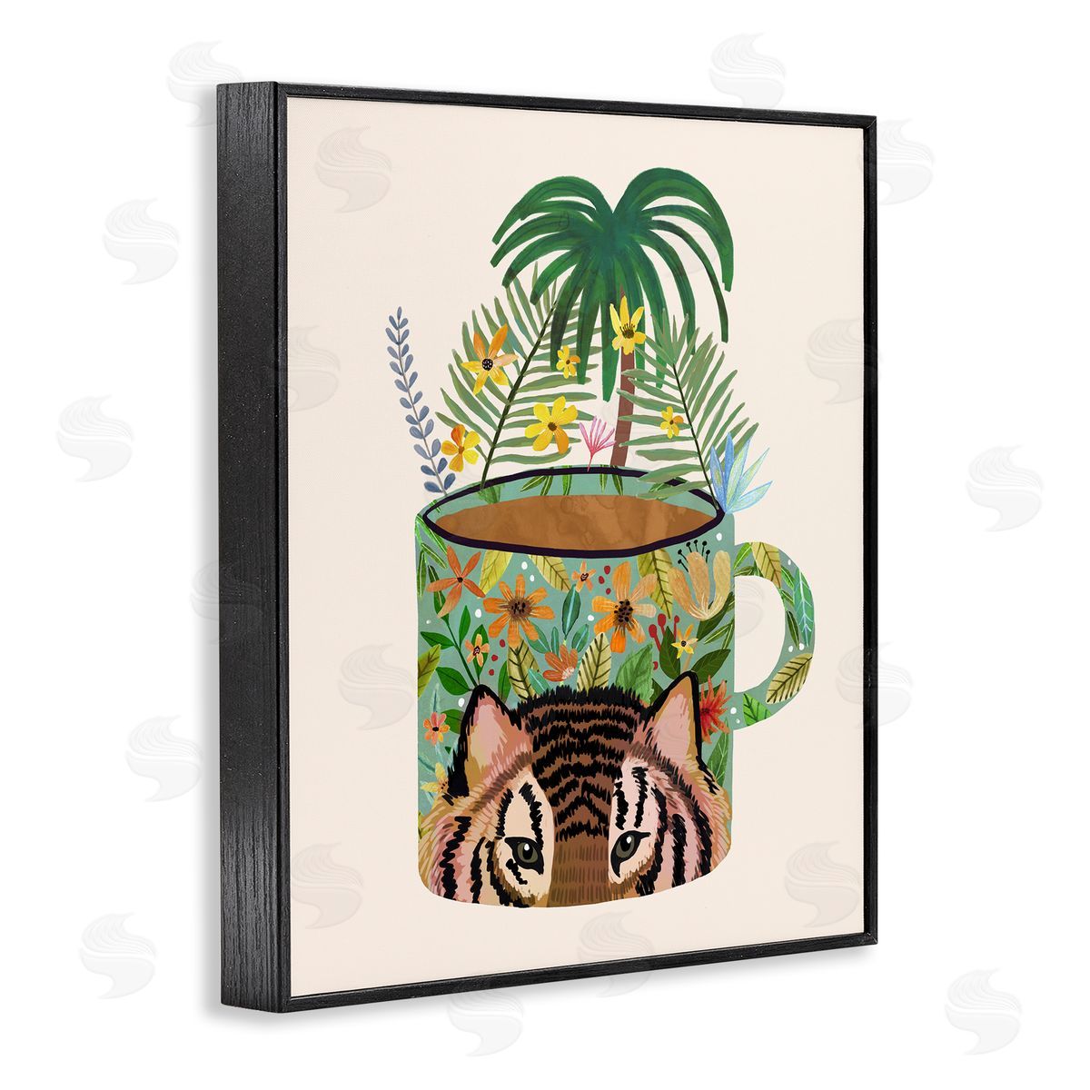 Mia Charro Tropical Mug with Tiger Canvas Wall Art Print