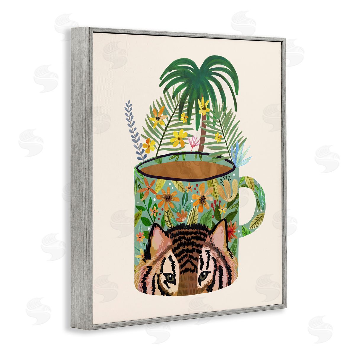 Mia Charro Tropical Mug with Tiger Canvas Wall Art Print