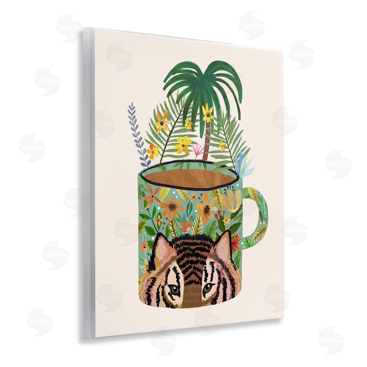 Mia Charro Tropical Mug with Tiger Canvas Wall Art Print