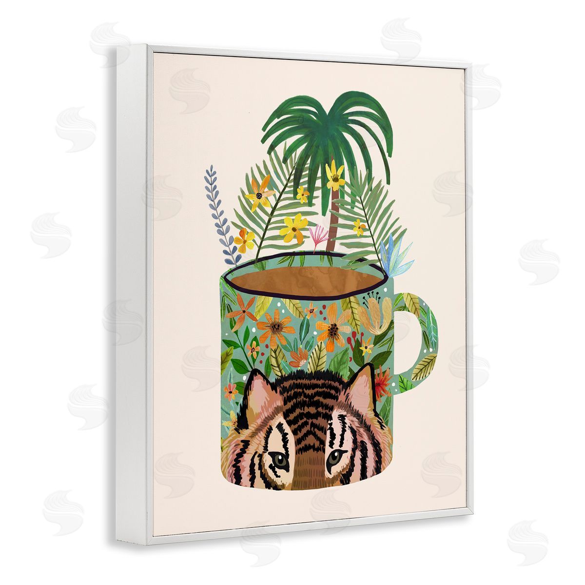 Mia Charro Tropical Mug with Tiger Canvas Wall Art Print