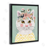 Mia Charro | Playful White Cat with Flowers