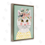 Mia Charro | Playful White Cat with Flowers