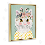 Mia Charro | Playful White Cat with Flowers