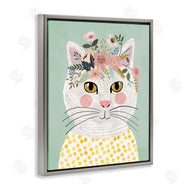 Mia Charro | Playful White Cat with Flowers