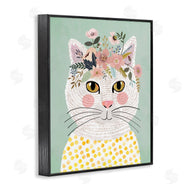 Mia Charro | Playful White Cat with Flowers