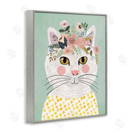 Mia Charro | Playful White Cat with Flowers
